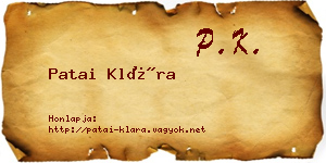 Patai Klára névjegykártya