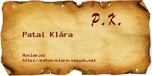 Patai Klára névjegykártya