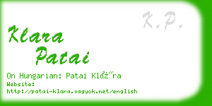 klara patai business card